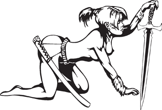 Sexy warrior girl decal 27